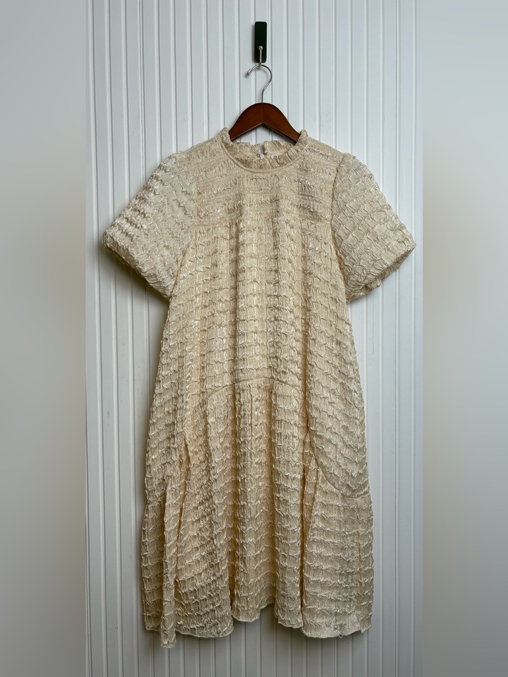 Anthropologie By The River Midi Dress Puff Sleeve Statement Special Occasion